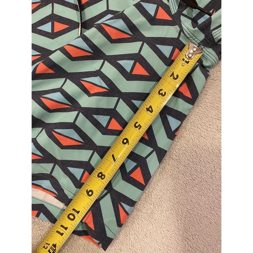 Rusty's Board Shorts Swim Trunks Blue Red Green Geometric Print Mens Size 31